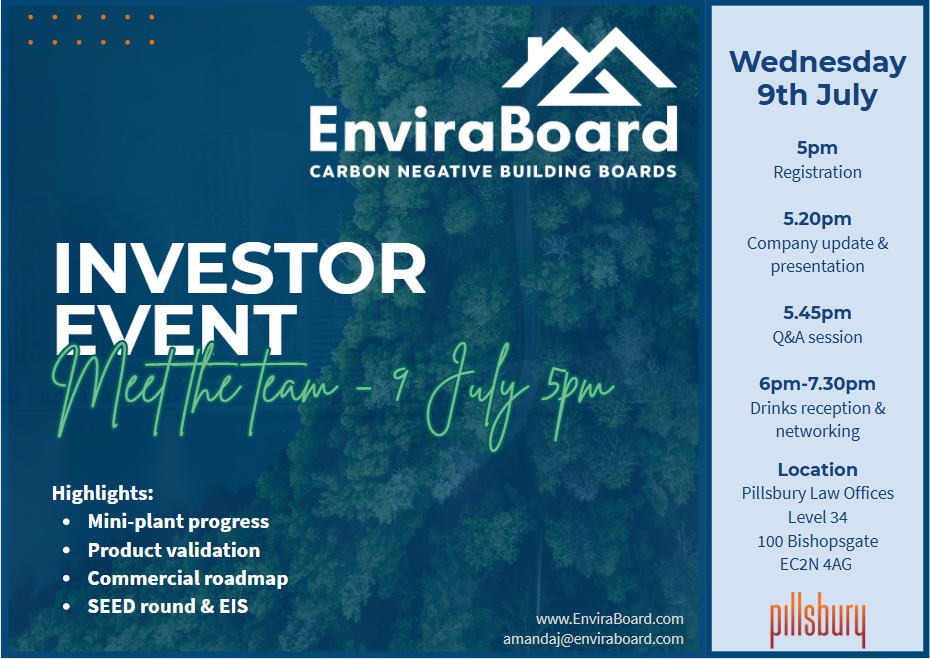Live in London – exclusive EnviraBoard investor event – 9th July 